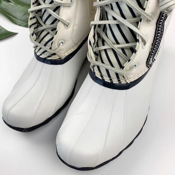 Sperry Duck Boots Saltwater Bionic Rain Outdoors Off White Sustainable Women's 7 - Picture 3 of 13